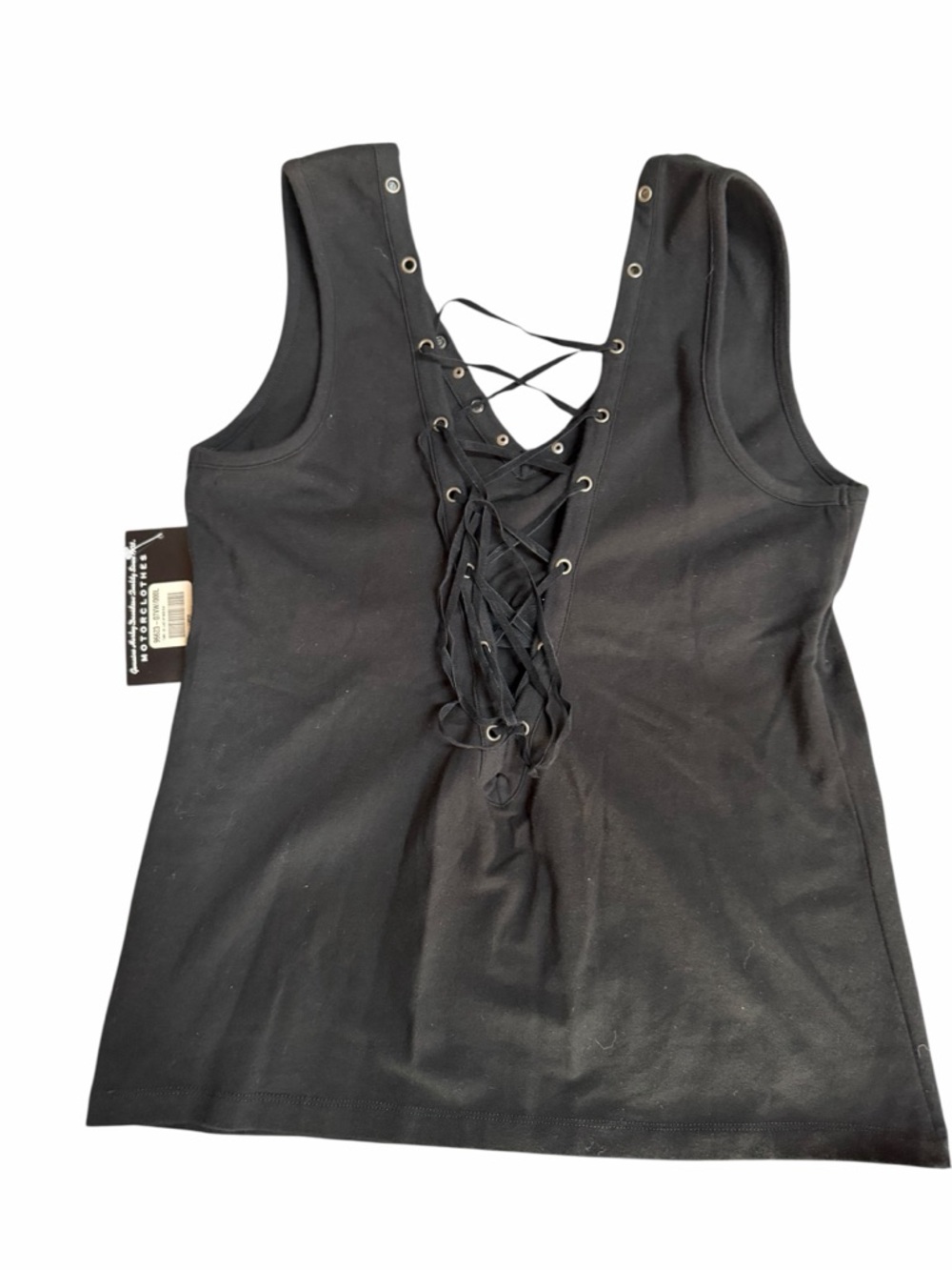 Deadstock Y2K Harley Davidson Lace Up Biker Tank Top Size Large - Picture 4 of 9